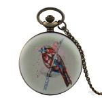 Montre à gousset femme avec motif d'oiseau