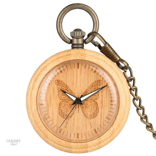 Montre à gousset femme design papillon