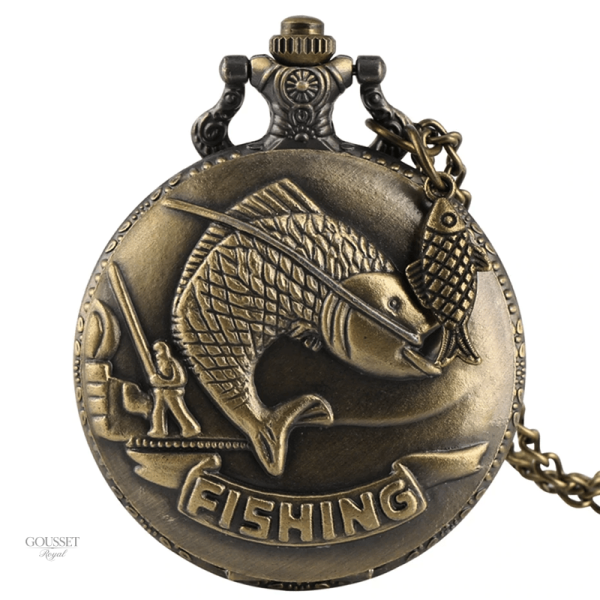Montre à gousset homme motif poisson