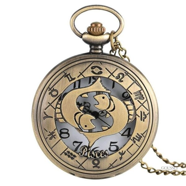 Montre à gousset homme avec design Poisson