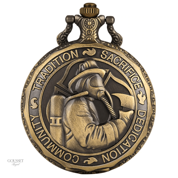 Montre à gousset homme pompier élégante