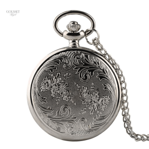 Montre à gousset féminine avec motif floral