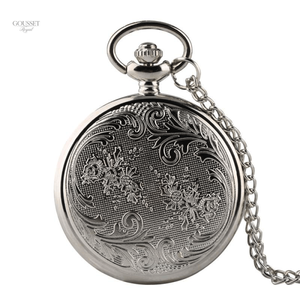 Montre à gousset féminine avec motif floral