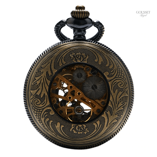 Montre à gousset féminine avec motif soleil