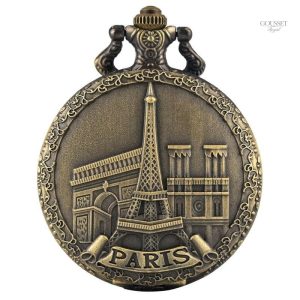 Montre à gousset femme avec motif Tour Eiffel