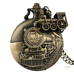 Montre à gousset homme style train