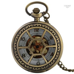Montre à gousset homme hexagonale élégante