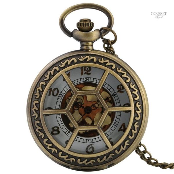 Montre à gousset homme hexagonale élégante
