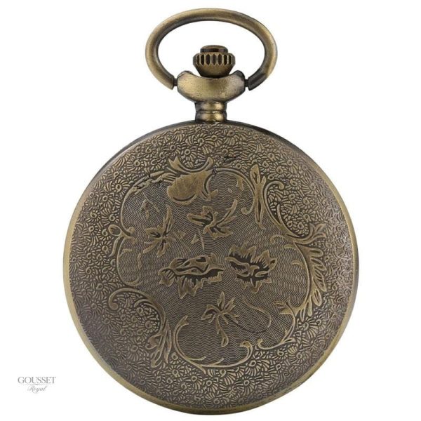 Montre à gousset homme design géométrique