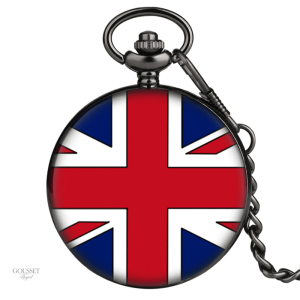 Montre à gousset homme avec drapeau anglais