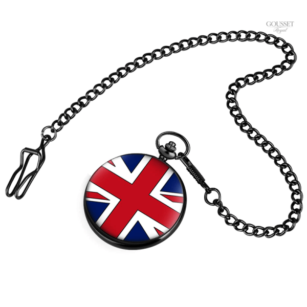Montre vintage à gousset avec design drapeau anglais