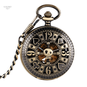 Montre à gousset homme thème poker
