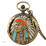 Montre à gousset homme inspirée par un chef indien