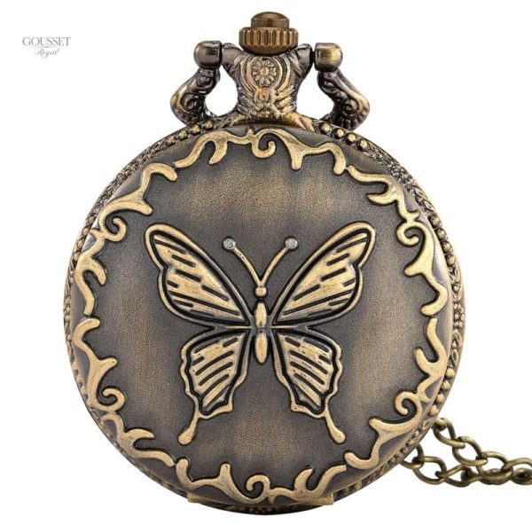 Montre à gousset femme papillon Machaon
