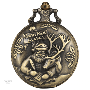Montre à gousset homme avec motif de Père Noël