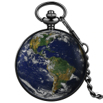 Montre à gousset homme avec motif Planète Terre