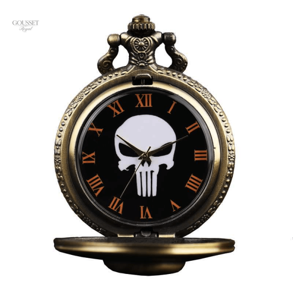 Accessoire masculin : montre à gousset Punisher