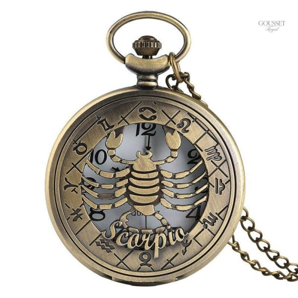 Montre à gousset homme scorpion élégante