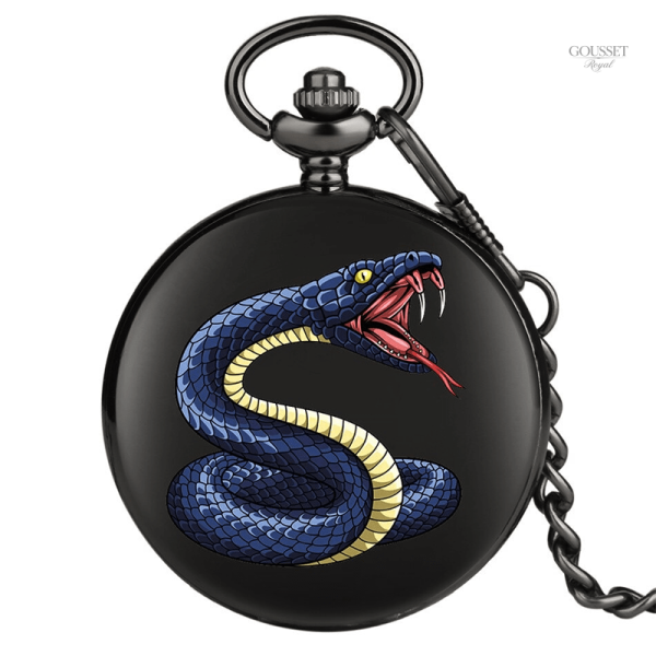 Montre à gousset homme serpent élégante et raffinée
