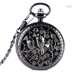 Montre à gousset squelette doré pour femme
