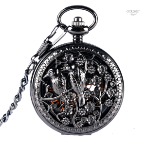 Montre à gousset squelette doré pour femme