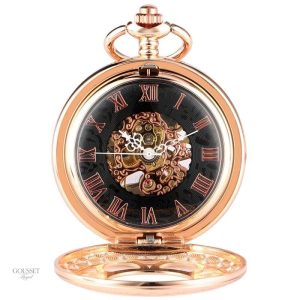 Accessoire vintage femme : montre à gousset or rose