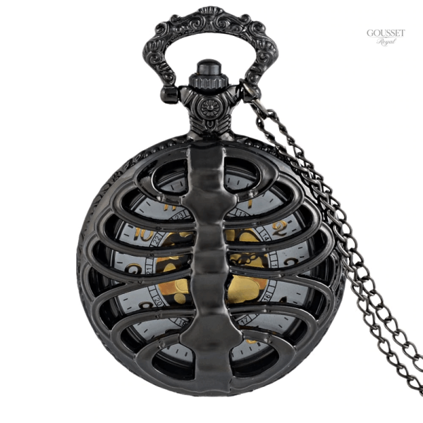 Montre à gousset homme steampunk squelette