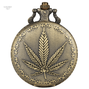 Montre à gousset homme design Weed